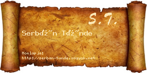Serbán Tünde névjegykártya
