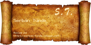 Serbán Tünde névjegykártya